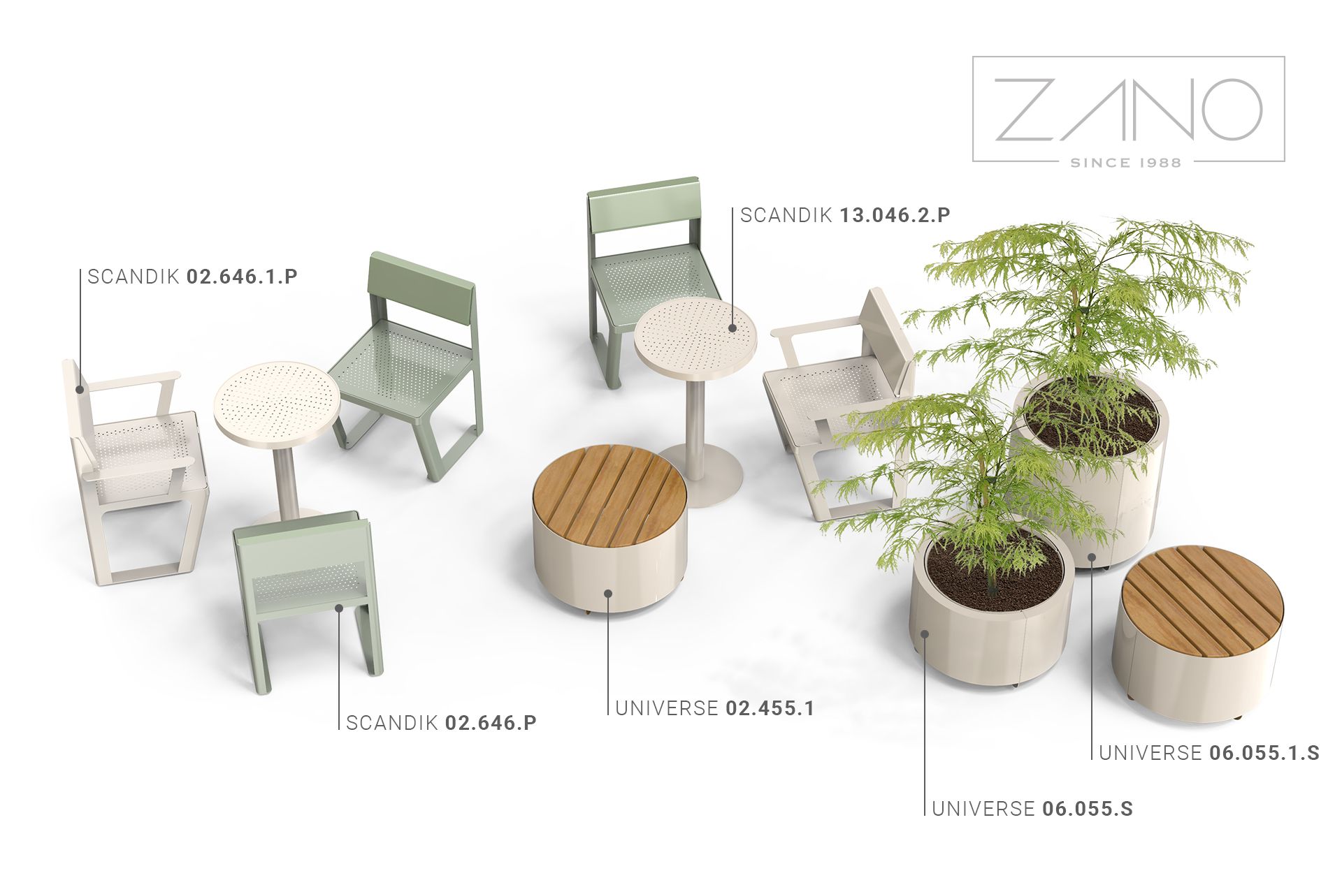 Urban furniture Universe and Scandik | ZANO