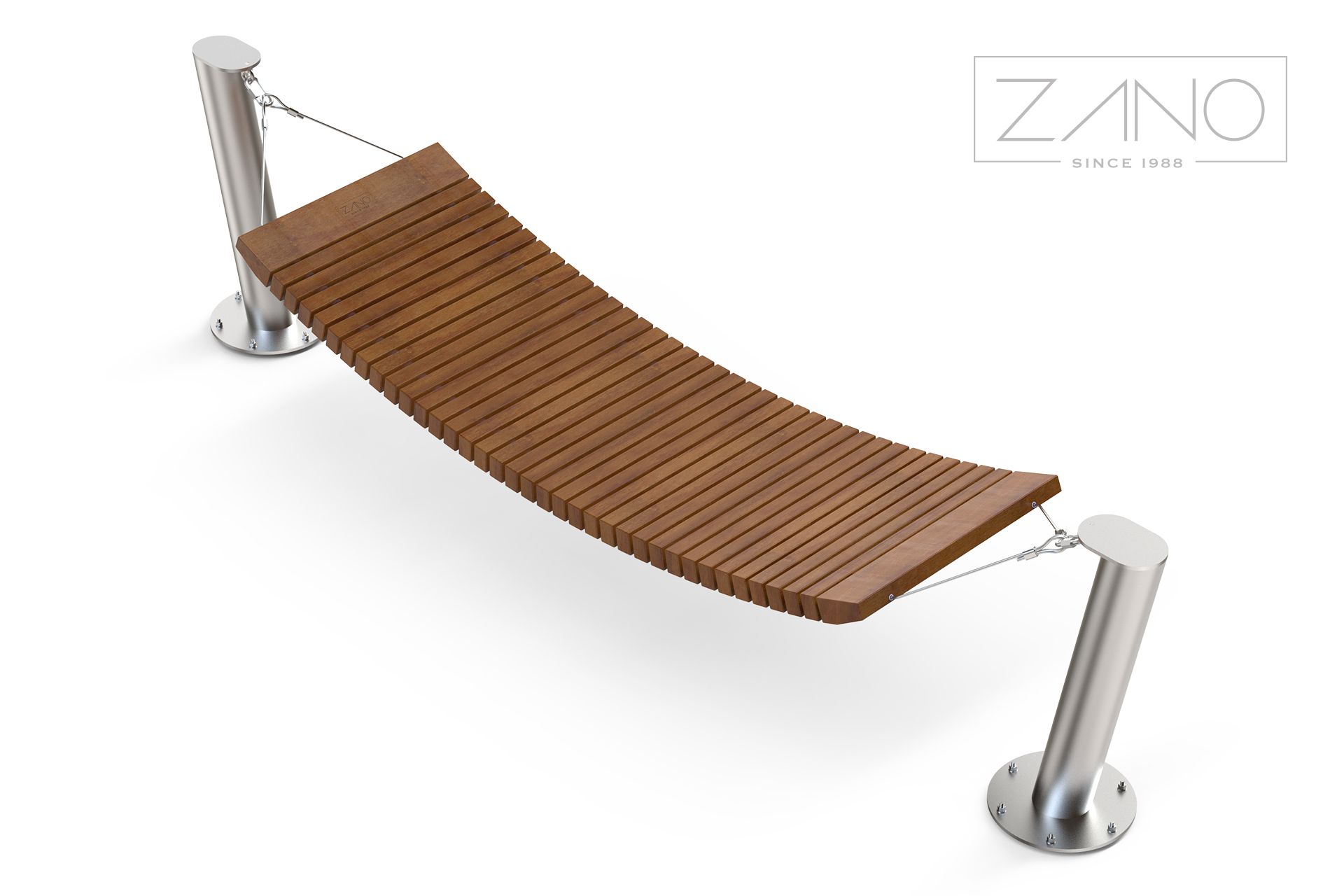 city deckchair stainless steel exotic wood
