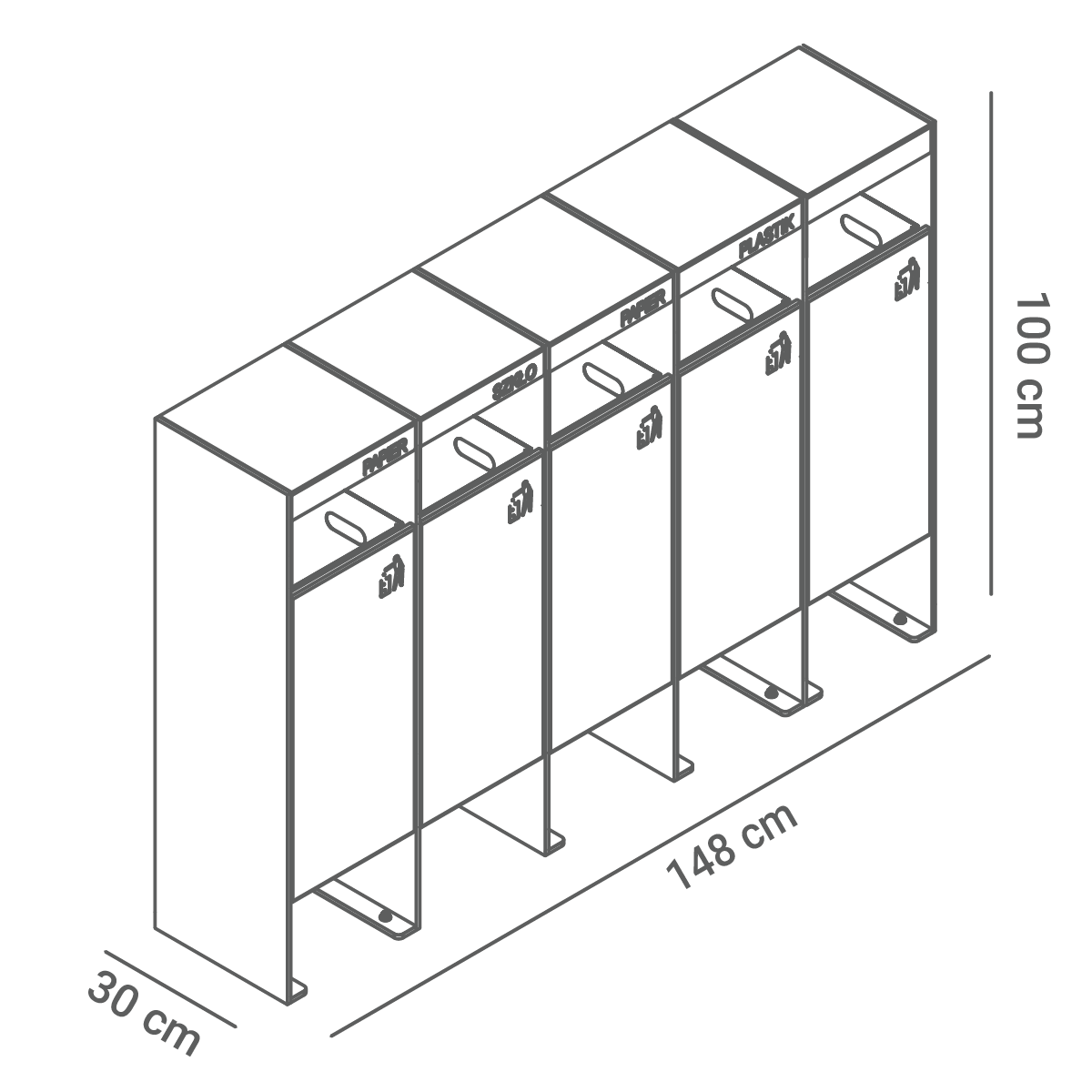 Waste separation basket 15.561 - dimensions