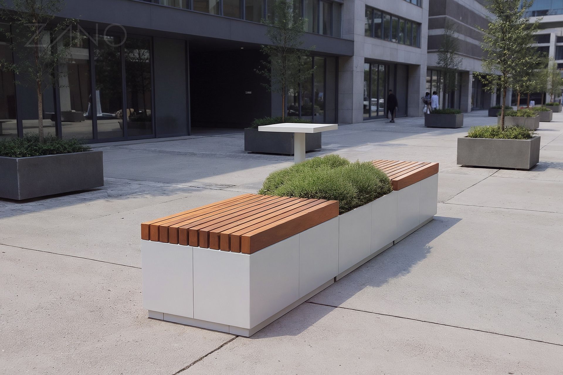 Quadro series urban furniture and Scandik table Quadro series urban furniture and Scandik table