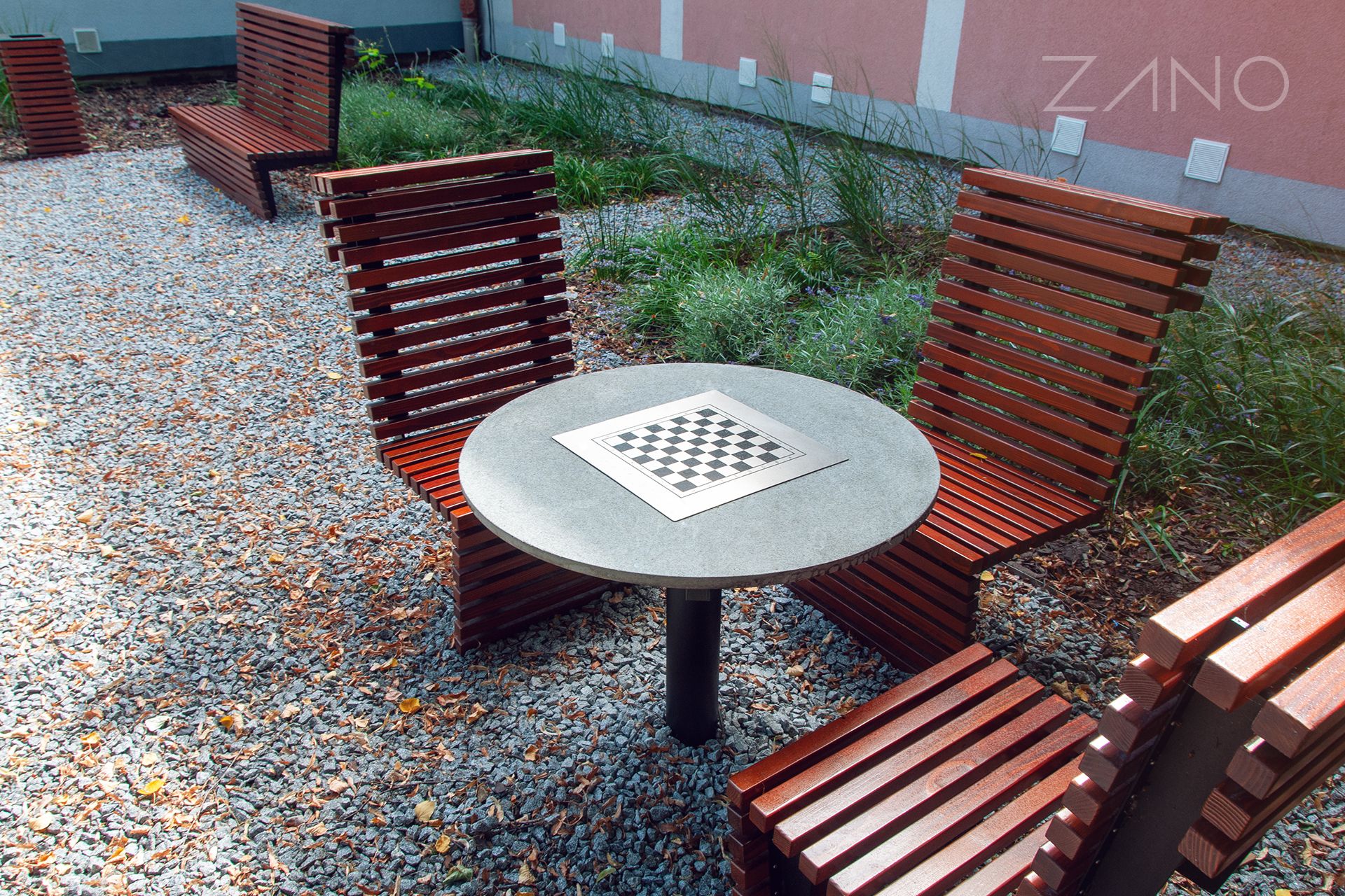 Concrete table with chessboard Concrete table with chessboard