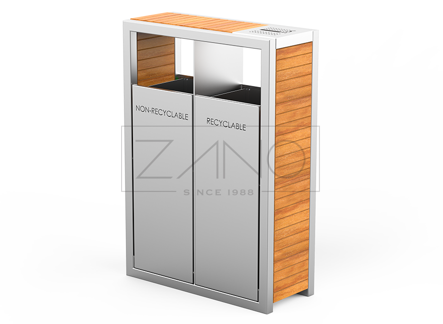 Pavo Litter Bin with Ashtray 15.263.2 | Stainless Steel Pavo Litter Bin with Ashtray 15.263.2 | Stainless Steel