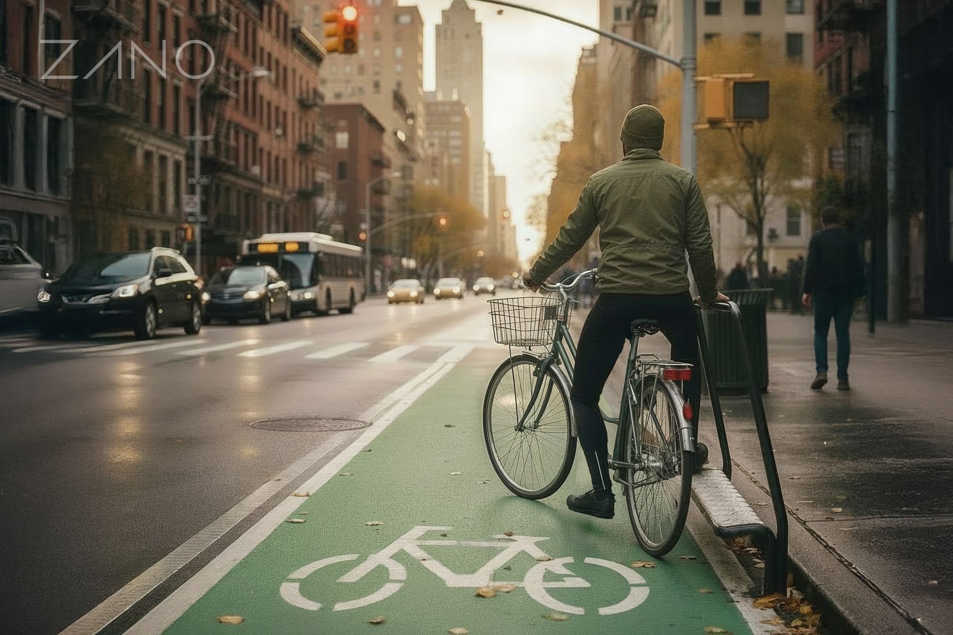 Cycle support for crossing the street by bicycle Support for cyclists