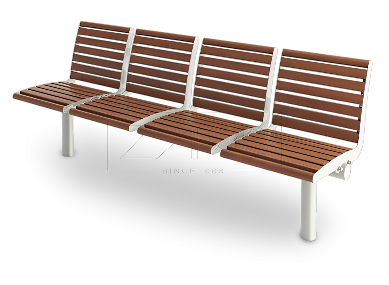 Functional bus station seating with separate seating places