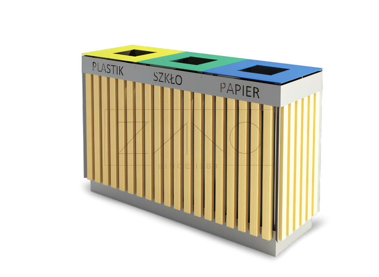 Argo recycling container made of steel and wood