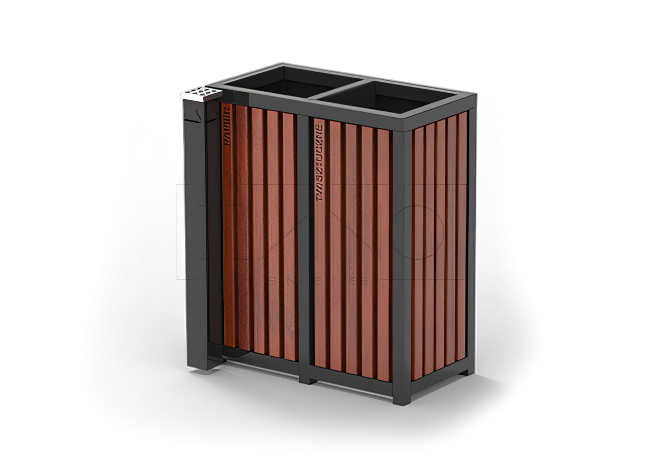 Urban recycling bin with ashtray Urban recycling bin with ashtray