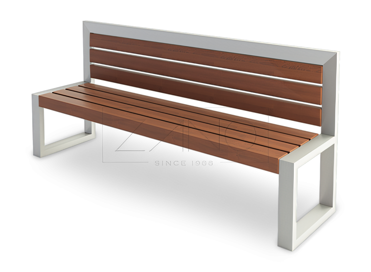 Stylish modern bench made of stainless steel