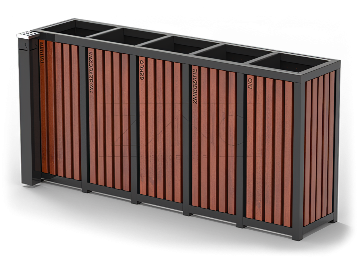 Recycle litter bin with ashtray made of carbon steel Recycle litter bin with ashtray made of carbon steel