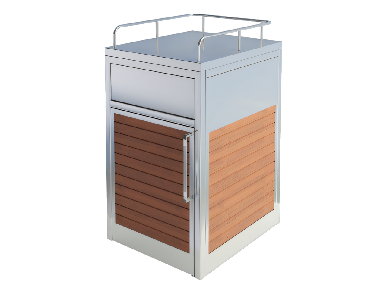 Salver food court trash bin made of stainless steel Salver waste bin for food courts - stainless steel