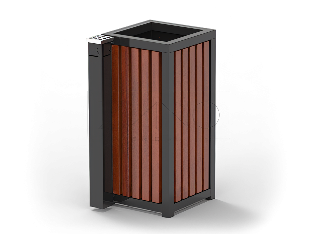 outdoor steel garbage can Waste bins with ashtray- functional product