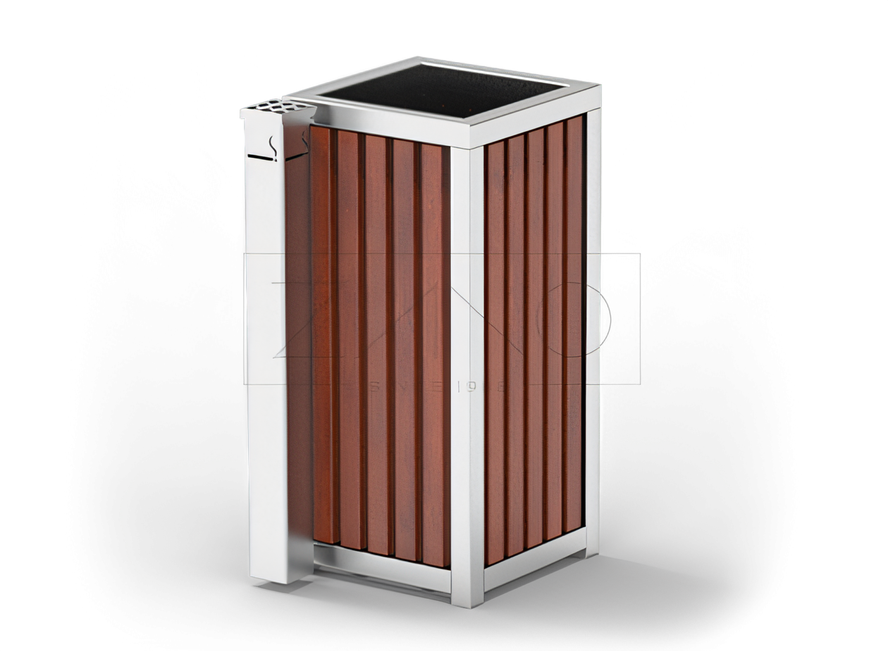 litter bin with stylish outside ashtray