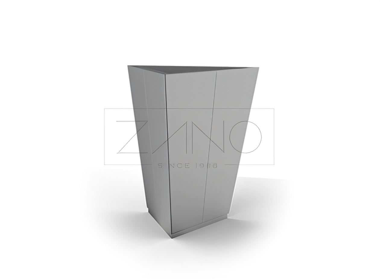 futuristic geometric planter IVO made of stainless steel