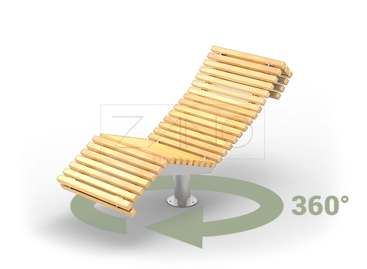 Swivel lounger Flash made of stainless steel