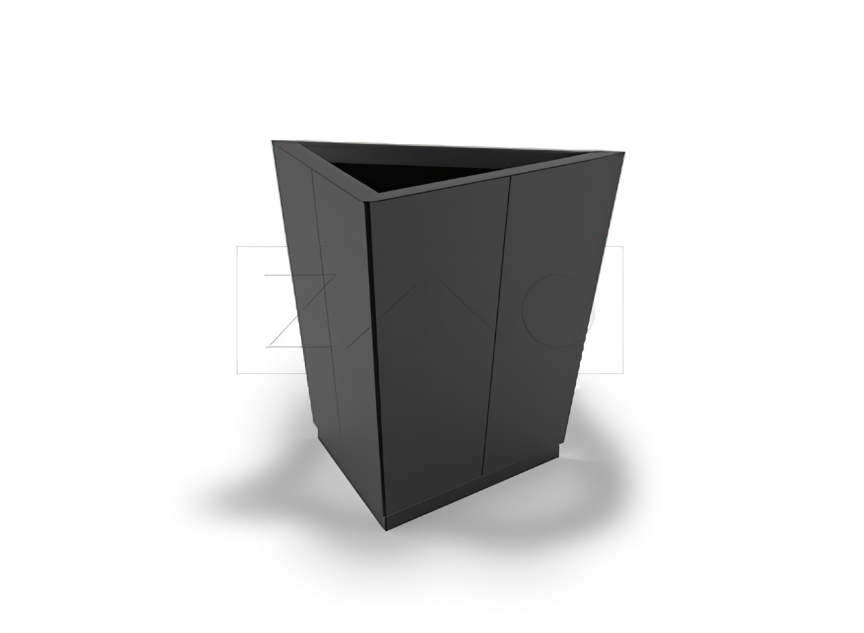 Outdoor city planter made of carbon steel painted black ZANO Street Furniture | IVO | Benches, planters, litterbins