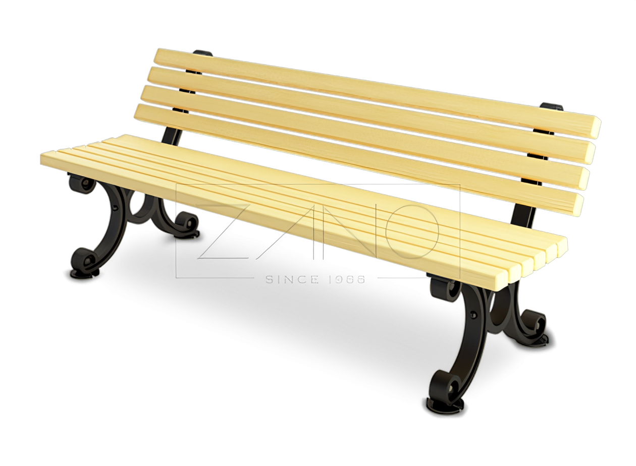 Retro bench with backrest