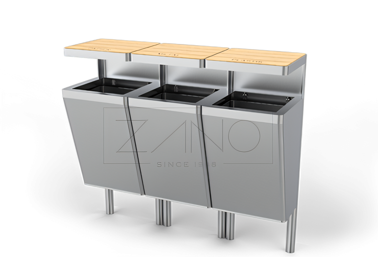 Recycling bin Scandik 15.046 made of stainless steel Recycling bin Scandik 15.046 made of stainless steel