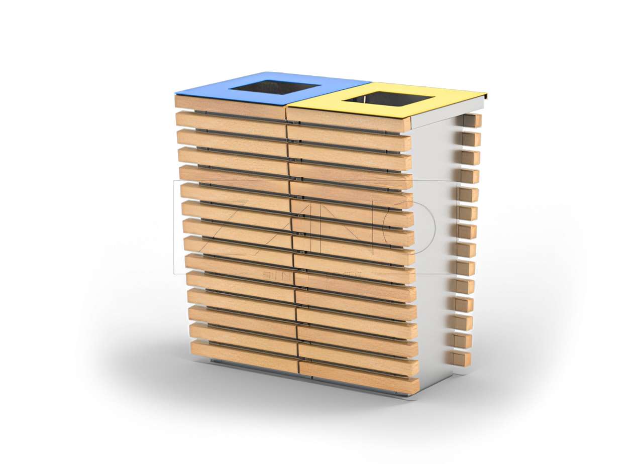 City recycling bins made of stainless steel