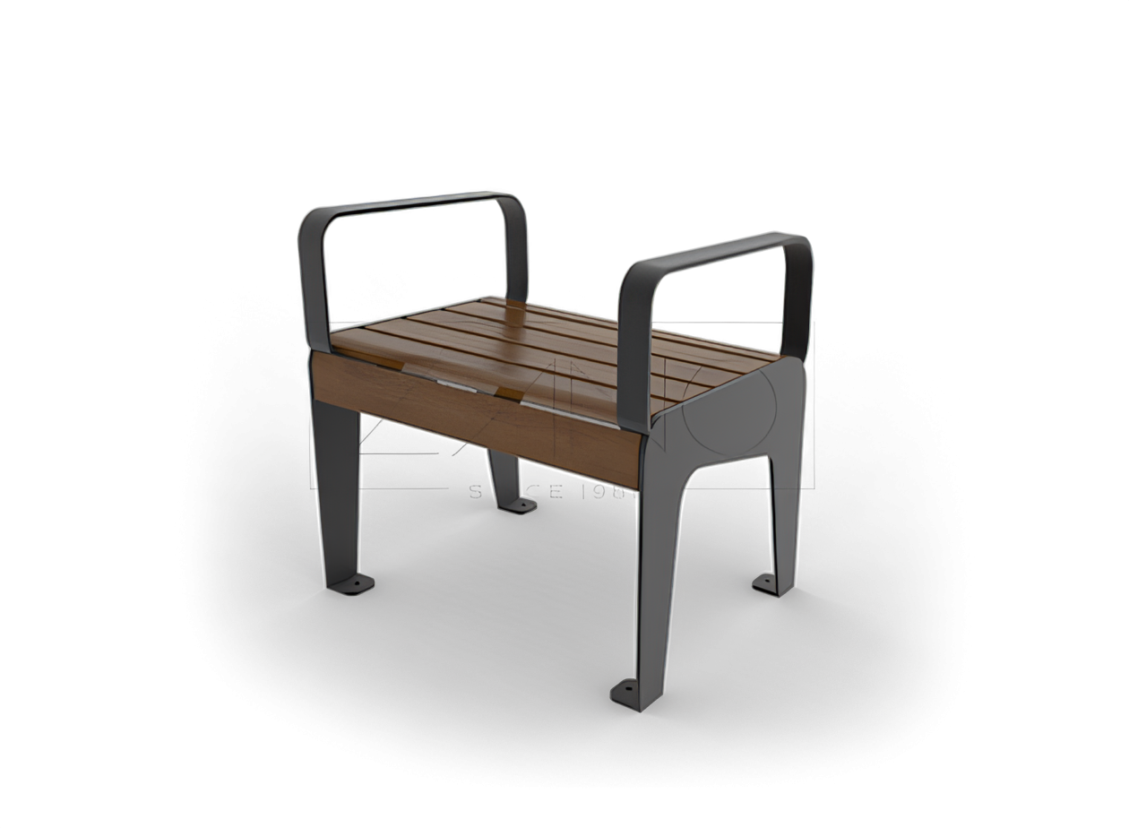 Park armchair Soft 02.112.1 Park armchair Soft 02.112.1 made of carbon steel painted black and spruce wood