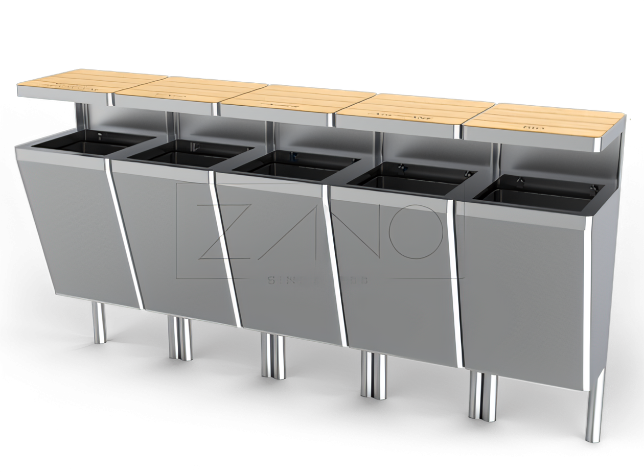 Recycling bin Scandik 15.546 Recycling bin Scandik 15.546 made of stainless steel