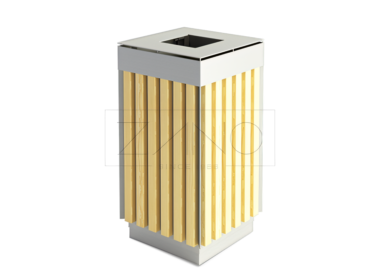 Argo is a modern waste bin made of stainless steel