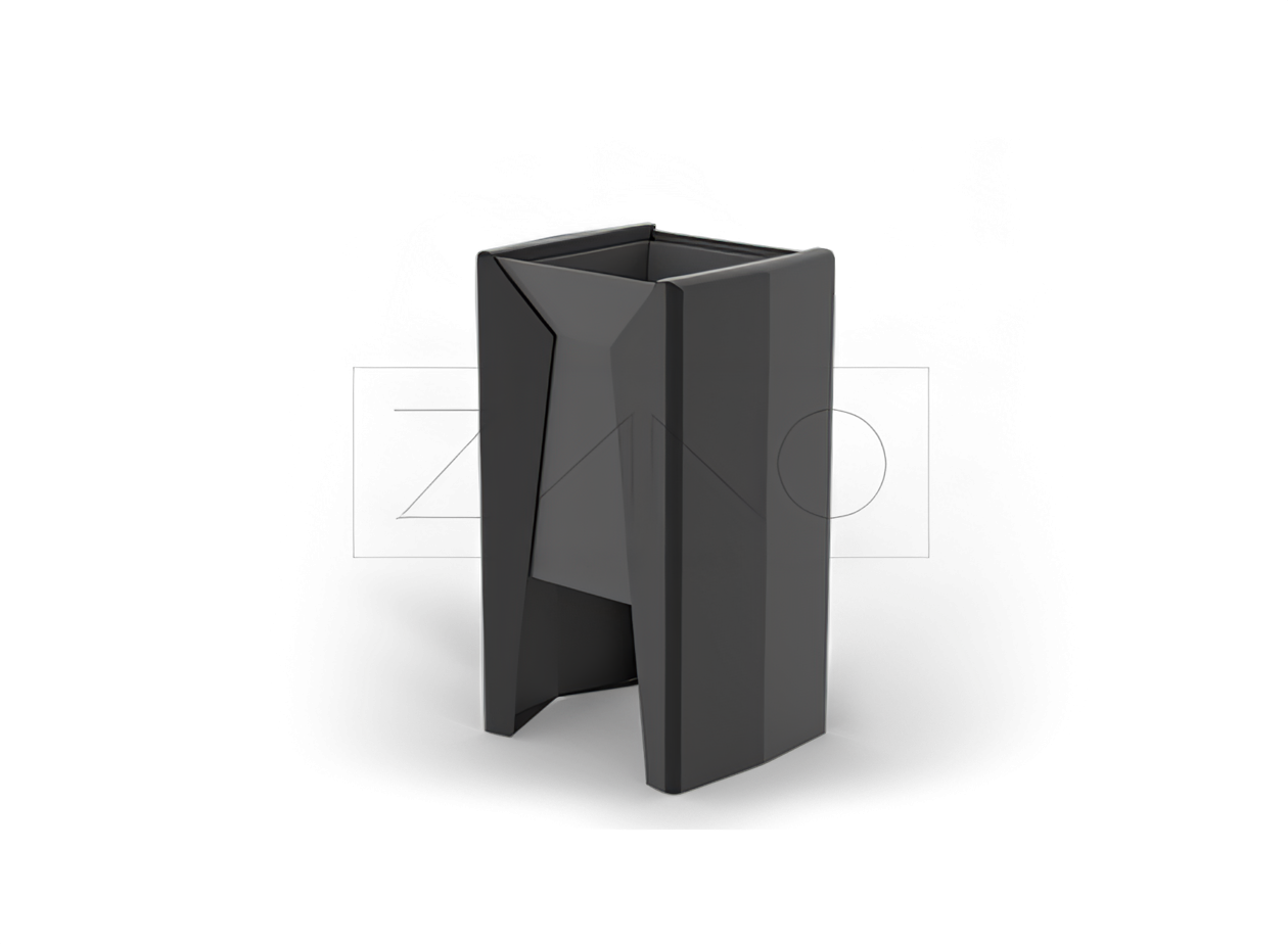 Carbon steel outdoor litter bin Photon 03.009 ZANO Street furniture | carbon steel and stainless steel urban litter bins