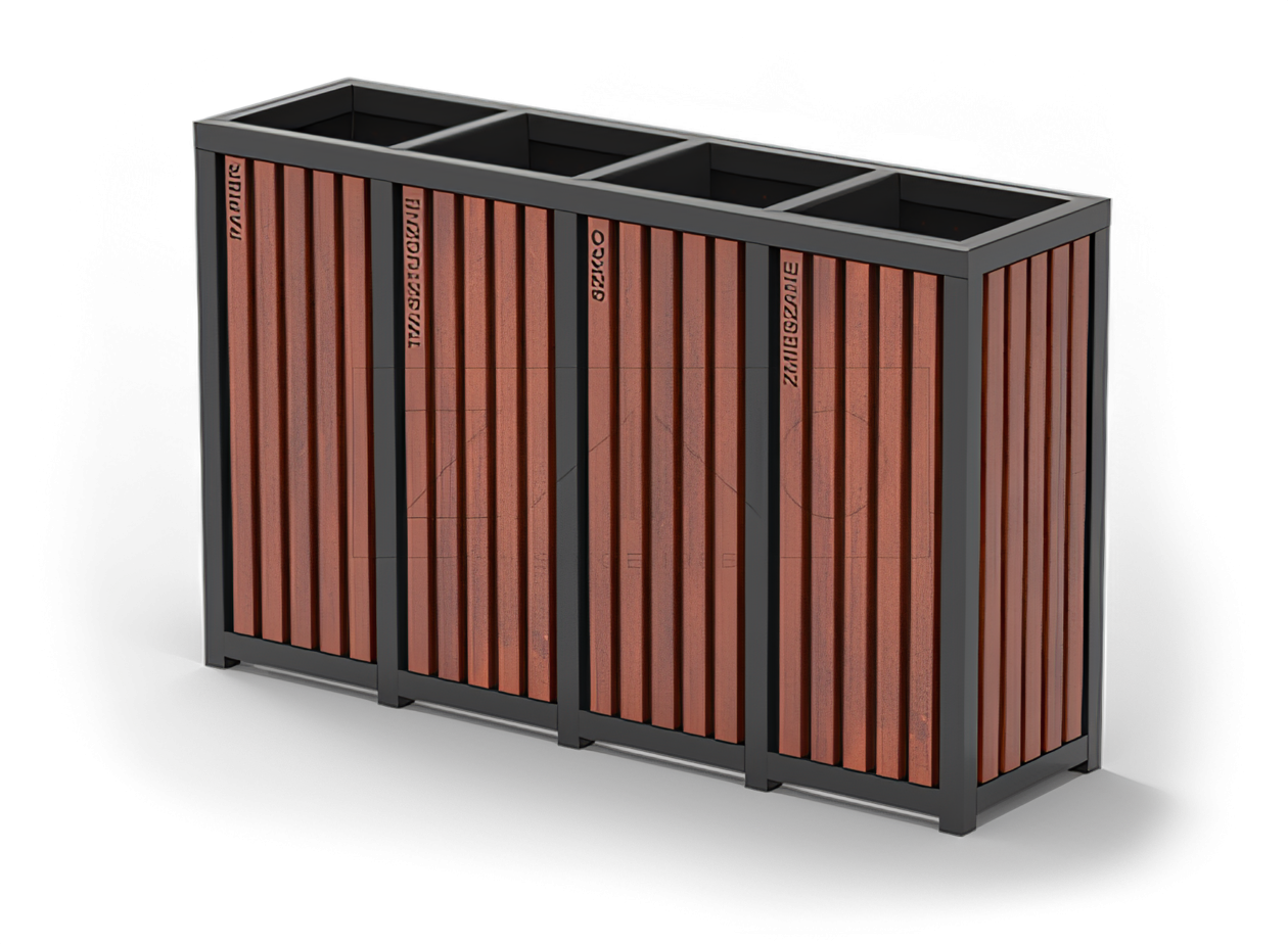 Outdoor recycle trash bin 4-way Outdoor recycle trash bin 4-way