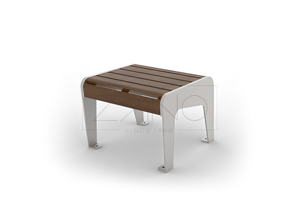 Outdoor seat Soft 02.112 Outdoor seat chair Soft by ZANO Street Furniture | stainless steel and wood