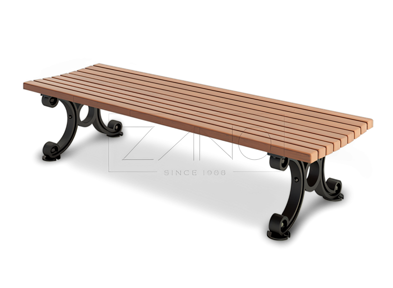 Retro styled wooden bench without back