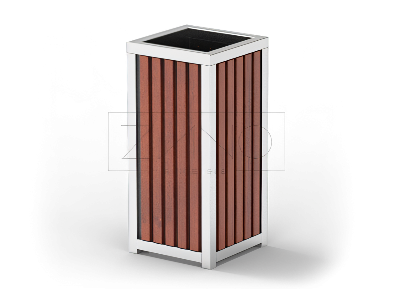 Litter bin with galvanized steel liner