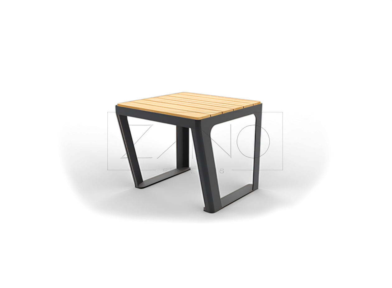 Scandik seat 02.146 Outdoor seat made of carbon steel and spruce wood