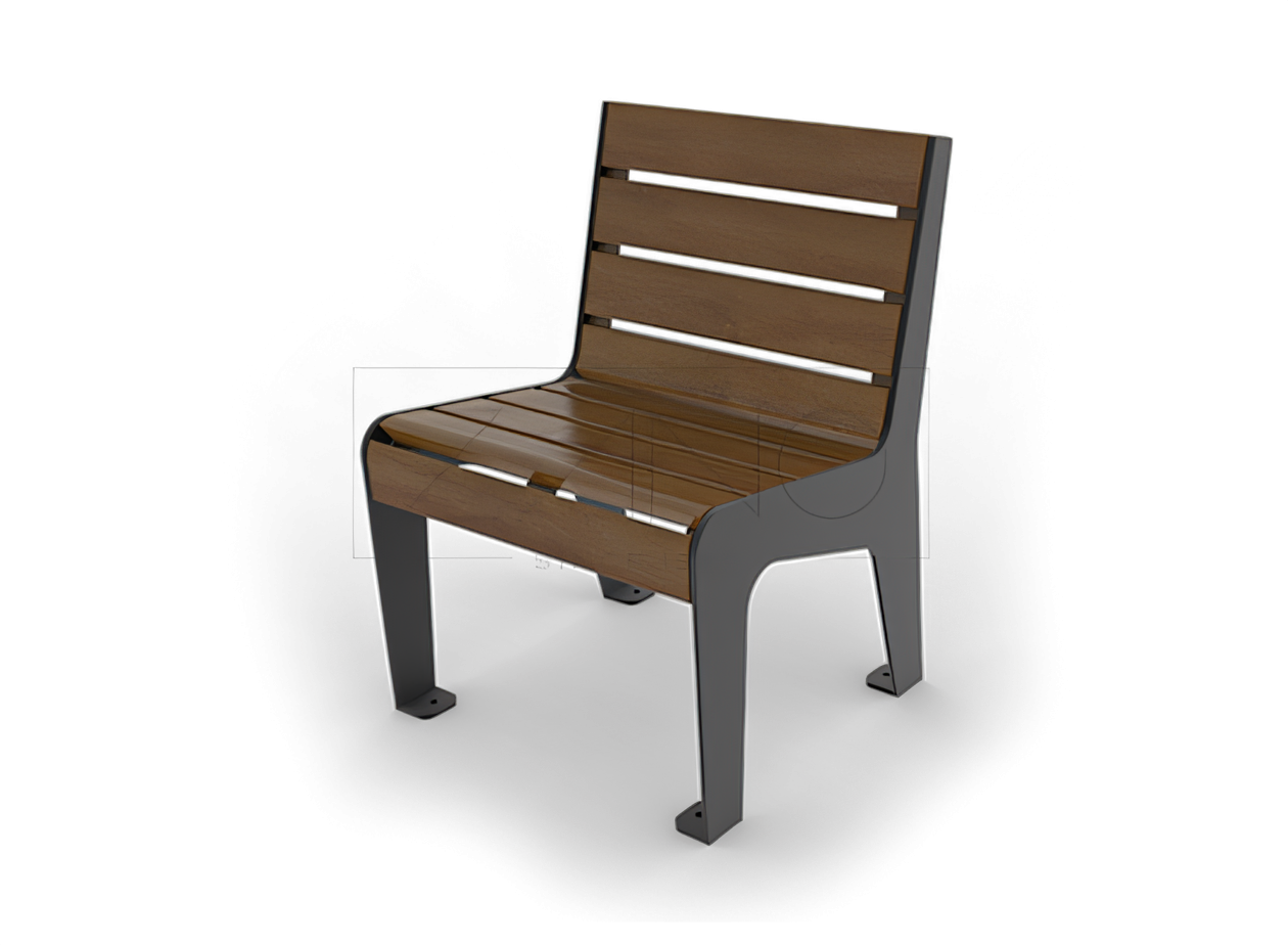 Outdoor park chair Soft 02.612.1 Soft - outdoor park chair made of steel and wood by ZANO Street Furniture