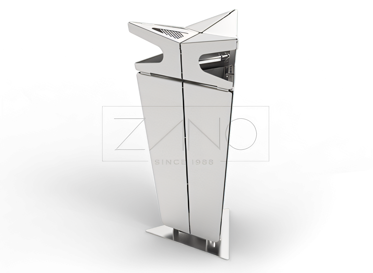 Modern designed litter bin jester with ashtray made of stainless steel