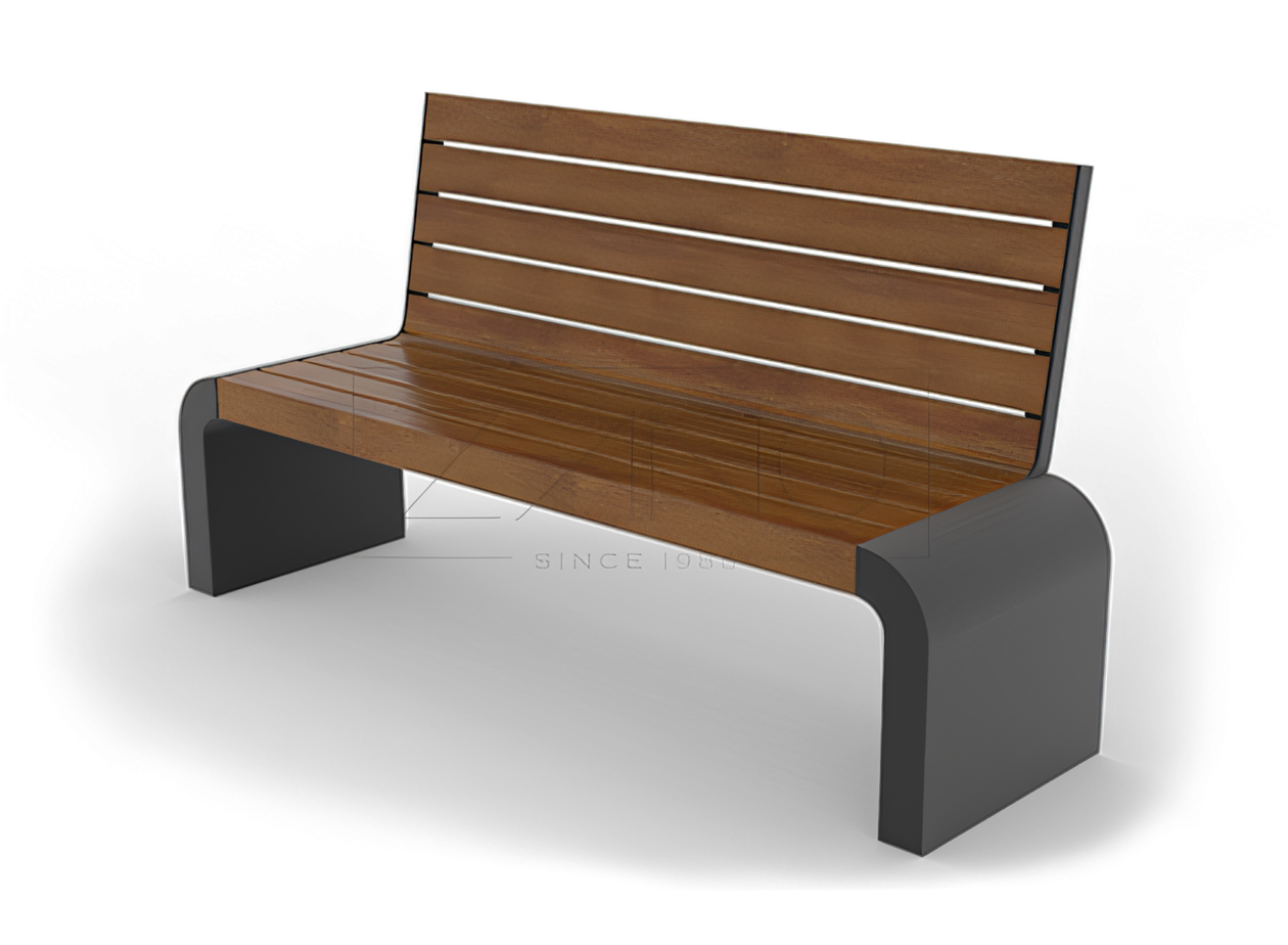 Park benches carbon steel Modern, durable carbon steel benches