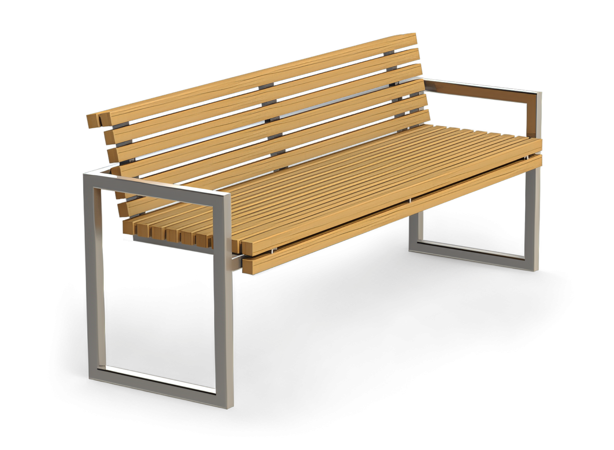 Outdoor bench Resto - stainless steel