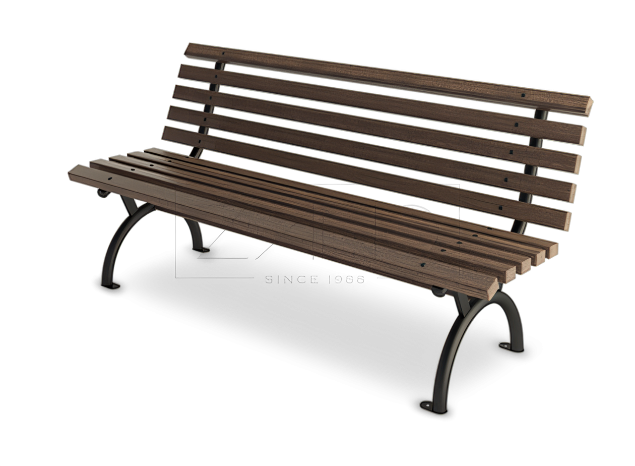 Metal park bench- comfortable model with classic design