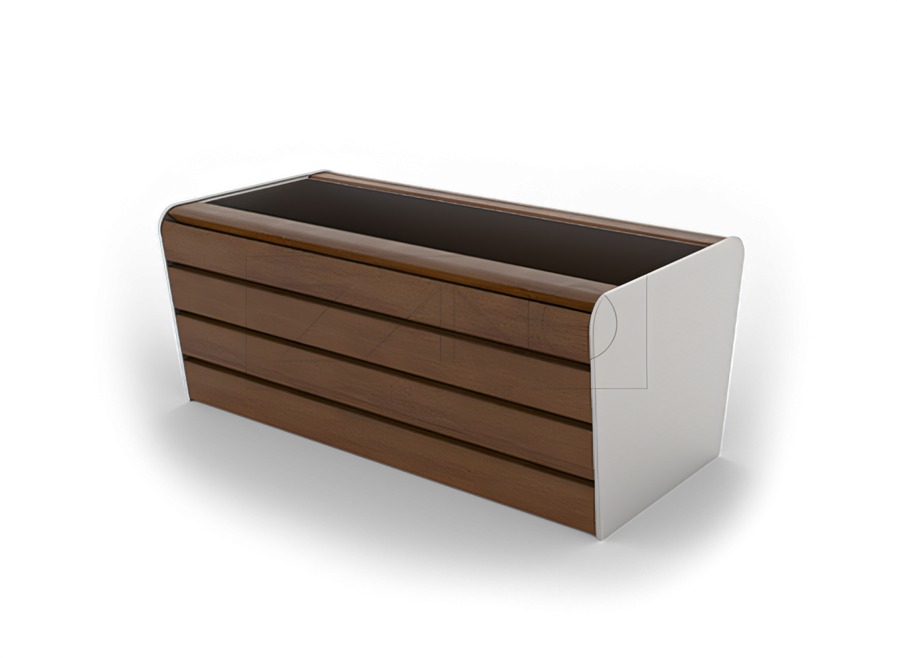 Outdoot planter Soft made of stainless steel and spruce wood Outdoot planter Soft made of stainless steel and spruce wood