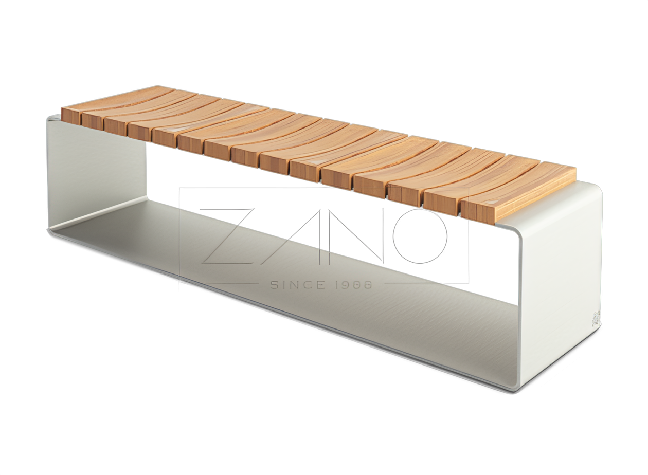 Clipo is a modern and simple wooden bench based on stainless steel construction