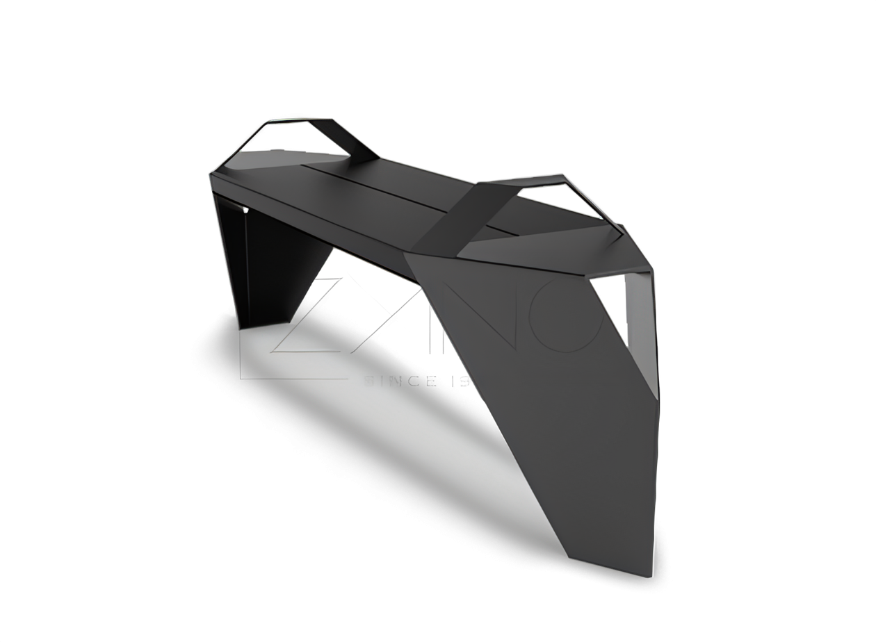 Outdoor bench IVO in black colour with armrest Outdoor bench IVO in black colour with armrest