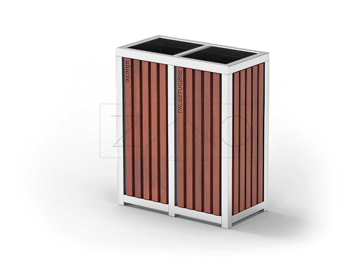 Urban furniture dual recycling bin