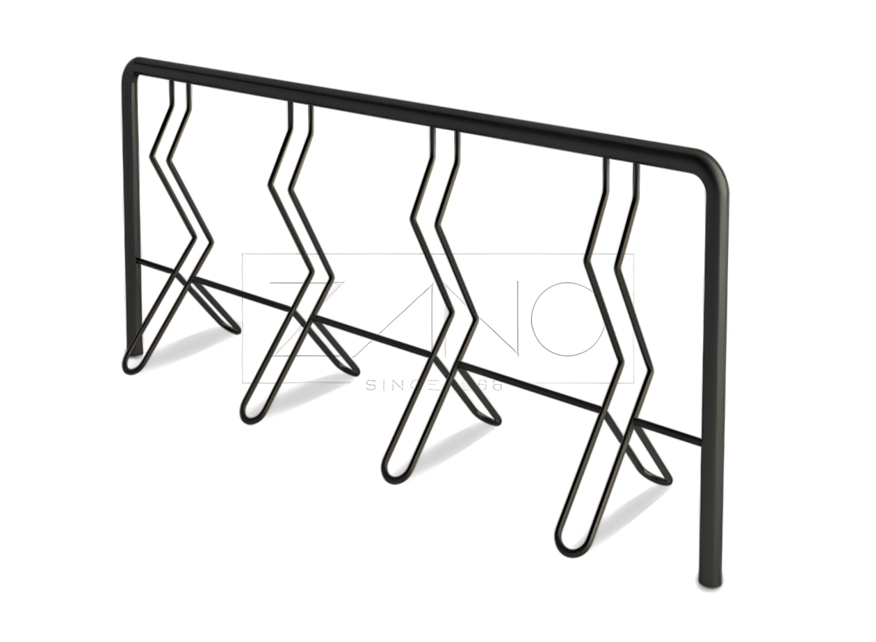 row bicycle racks