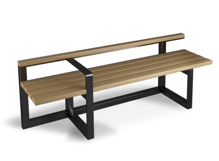 Versi bench is a contemporary seating with two special sections