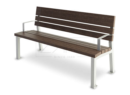 Stainelss steel Valencia bench with arms