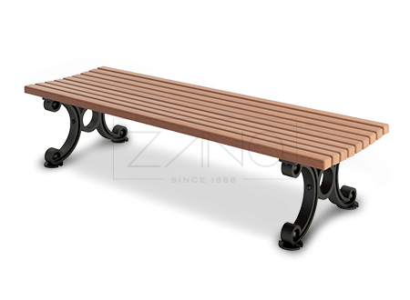 Retro styled wooden bench without back
