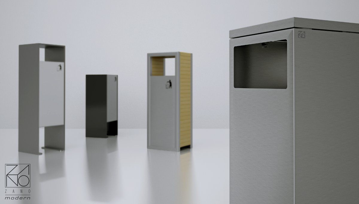 Durable waste bins made of stainless steel