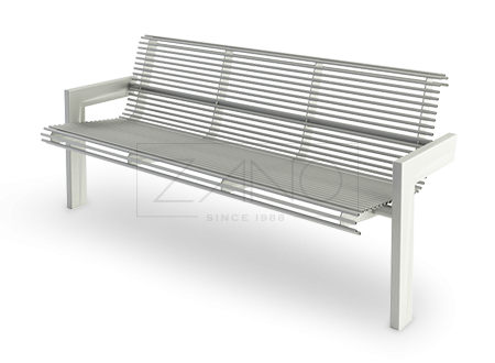 modern bench made of steel tubes