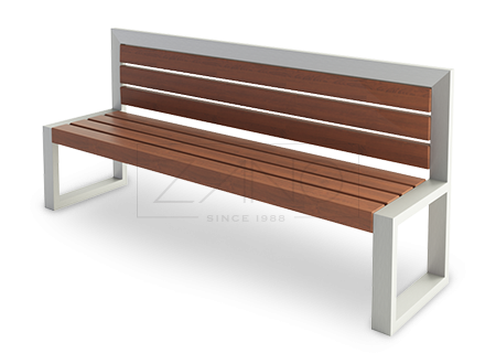 Stylish modern bench made of stainless steel