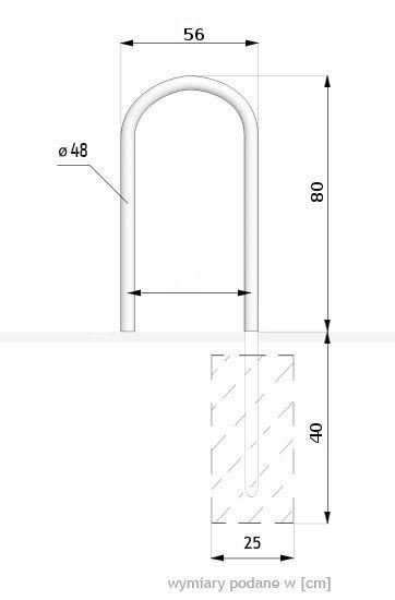 Modern design bike rack Arcus- dimensions