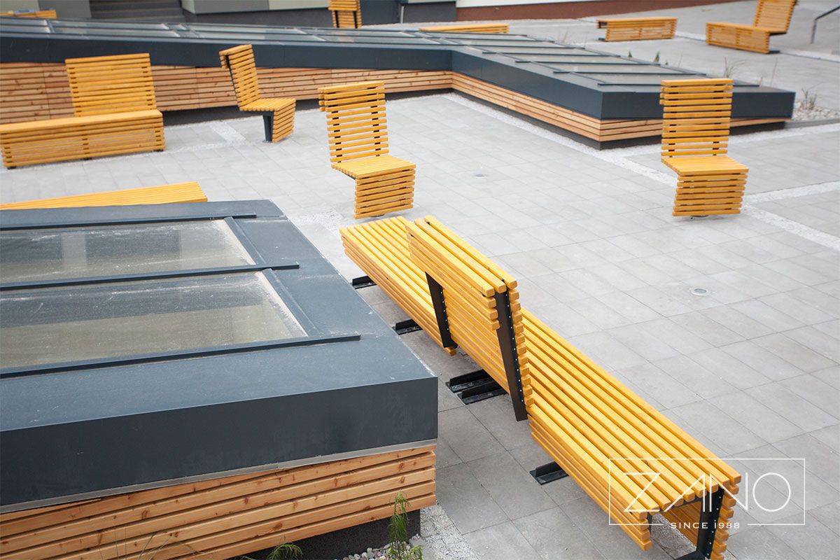 Modern city furniture at Warsaw University of Technology