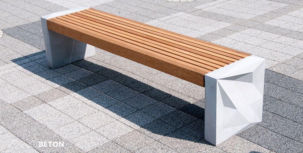 Park benches made of concrete
