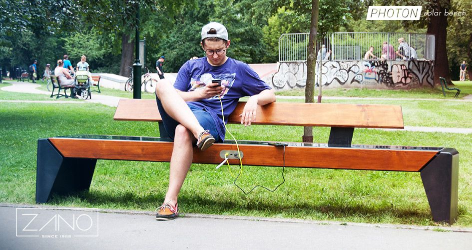 Smar solar benches in Cracow, Poland